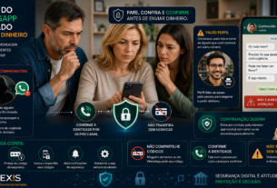 Golpe do WhatsApp clonado pedindo dinheiro e cuidados para confirmar a identidade antes de fazer uma transferência.