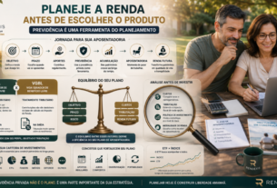 Casal planejando a aposentadoria com previdência privada, analisando PGBL, VGBL, custos, tributação, aportes e renda futura.
