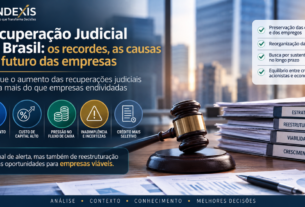 Recuperação judicial no Brasil: empresa em processo de reestruturação financeira, endividamento, geração de caixa e recuperação operacional.