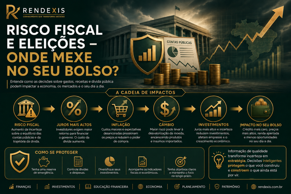 Risco fiscal e eleições: impactos das contas públicas sobre juros, inflação, câmbio, investimentos e o bolso do brasileiro.