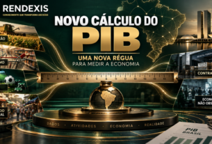 Revisão do cálculo do PIB pelo IBGE, representada por elementos de medição econômica, estatísticas, produção, consumo