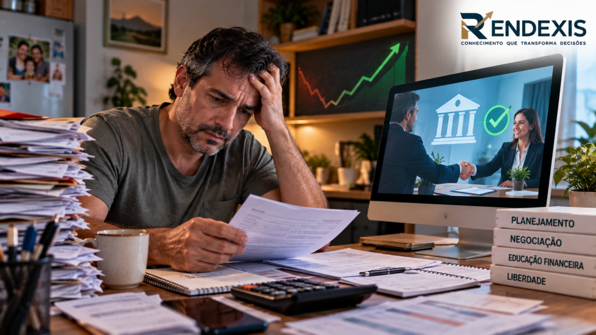 Introdução Você está endividado com o banco, não consegue pagar a dívida inteira e não sabe como negociar? Antes de aceitar qualquer acordo, pare e faça uma pergunta: “Quanto eu realmente consigo pagar sem voltar a me endividar?” Essa pergunta pode ser mais importante do que perguntar ao banco qual é o desconto oferecido. Uma dívida bancária não deve ser negociada apenas com base no medo da cobrança, no tamanho do desconto anunciado ou no valor da parcela. Negociação bancária exige estratégia. Você precisa entender quanto deve, quem é o credor, qual é o tipo de dívida, quanto consegue pagar, qual proposta pode apresentar e quanto o acordo custará no final. E existe outro ponto importante: o banco também faz contas. A instituição financeira avalia o risco de não receber, os custos da cobrança e a possibilidade de recuperar o crédito. É justamente nesse espaço que a negociação acontece. Neste Guia Prático de Negociação Bancária, a RENDEXIS apresenta, em linguagem simples, uma estratégia para você se preparar para negociar uma dívida com o banco, avaliar propostas, buscar melhores condições e evitar acordos que podem criar um novo problema financeiro. ________________________________________ NEGOCIAR UMA DÍVIDA NÃO É SIMPLESMENTE PEDIR DESCONTO Quando uma pessoa está endividada, é comum pensar: “Vou ligar para o banco e pedir um desconto.” Mas essa não deveria ser a primeira atitude. Antes de negociar, você precisa conhecer sua própria situação financeira. Pergunte: • Quanto eu devo? • Para quem devo? • Qual é o contrato? • Qual é o tipo de dívida? • Há quanto tempo estou inadimplente? • Quanto já paguei? • Qual é o saldo atualizado? • Existe cobrança judicial? • Quanto consigo pagar à vista? • Quanto consigo pagar por mês? • Qual é o máximo que posso pagar? Sem essas informações, você entra na negociação dependendo exclusivamente da proposta apresentada pelo banco. E isso reduz sua capacidade de decisão. ________________________________________ PENSE COMO O BANCO ANTES DE NEGOCIAR Esse é um dos conceitos mais importantes da negociação bancária. O banco também precisa decidir se vale a pena continuar cobrando uma dívida ou aceitar uma proposta para receber parte do dinheiro. Imagine uma dívida de R$ 30 mil. O banco pode ter diante dele duas possibilidades: Opção A Continuar cobrando os R$ 30 mil ao longo do tempo, assumindo risco de inadimplência, custos administrativos, cobrança e possibilidade de não recuperar integralmente o crédito. Opção B Aceitar R$ 15 mil para encerrar a dívida imediatamente. A segunda opção pode fazer sentido economicamente dependendo da situação da dívida, do estágio da cobrança e da avaliação de recuperação do crédito. É essa lógica que aparece em conteúdos públicos sobre negociação de dívidas bancárias: o desconto pode estar relacionado ao risco de recuperação do crédito e à vantagem para o credor de receber uma quantia menor, mas de maneira mais previsível e rápida. Isso não significa que todo banco concederá um grande desconto. Significa que você precisa compreender: O banco também precisa enxergar vantagem em aceitar a sua proposta. ________________________________________ NÃO CONFUNDA NEGOCIAÇÃO COM FAVOR Quando você está inadimplente, pode sentir que está em uma posição completamente desfavorável. Mas a negociação possui dois lados. Você quer: resolver a dívida dentro da sua capacidade financeira. O banco quer: recuperar o crédito. Portanto, uma boa negociação procura encontrar uma condição possível para ambos. Você não precisa entrar em uma ligação dizendo: “Por favor, me dê qualquer desconto.” É muito mais estratégico dizer: “Quero regularizar essa dívida. Tenho capacidade para pagar R$ X à vista ou R$ Y por mês. Quais condições vocês conseguem oferecer para encerramento do contrato?” A diferença está na preparação. ________________________________________ DESCUBRA EXATAMENTE QUANTO VOCÊ DEVE Não trabalhe com estimativas. Se você acredita que deve R$ 20 mil, descubra o valor atualizado. Reúna: • contrato; • extratos; • faturas; • comprovantes de pagamento; • notificações; • propostas anteriores; • boletos; • documentos de cobrança; • informações de eventual processo judicial. Monte uma ficha: Informação Sua situação Credor __________ Tipo de dívida __________ Contrato __________ Valor original R$ ______ Valor já pago R$ ______ Saldo atual R$ ______ Data do atraso ______ Juros ______ Encargos ______ Situação atual ______ Existe processo? Sim / Não Existe acordo anterior? Sim / Não Essa organização é o primeiro passo da negociação. ________________________________________ CONSULTE O REGISTRATO DO BANCO CENTRAL O Banco Central disponibiliza o Relatório de Empréstimos e Financiamentos — SCR, acessível pelo sistema Meu BC. O relatório apresenta informações sobre dívidas e compromissos com bancos e instituições do Sistema Financeiro Nacional, incluindo saldo devedor, tipo de operação, situação de pagamento e limites de determinadas modalidades de crédito. Ele também pode ajudar o consumidor a identificar operações que não reconhece e a conhecer melhor sua situação antes de negociar. Mas existe uma informação importante: O SCR não funciona como uma atualização instantânea. Os dados são enviados pelas instituições periodicamente. Se você renegociar ou pagar uma dívida, a atualização no relatório não necessariamente aparecerá imediatamente. O Banco Central orienta que o consumidor procure a própria instituição para informações atualizadas sobre o valor da dívida ou correções. ________________________________________ DESCUBRA QUANTO VOCÊ REALMENTE CONSEGUE PAGAR Agora vem uma das partes mais importantes. Você não deve começar perguntando: “Quanto o banco quer que eu pague?” Comece perguntando: “Quanto cabe no meu orçamento?” Exemplo: Renda líquida: R$ 5.000 Despesas essenciais: R$ 3.700 Outras obrigações: R$ 600 Sobra: R$ 700 Isso não significa necessariamente que você deve assumir uma parcela de R$ 700. É necessário considerar imprevistos e outras despesas que podem surgir. Talvez uma parcela sustentável seja: R$ 450 ou R$ 500. O importante é que você consiga pagar até o final. ________________________________________ ESTABELEÇA SEU LIMITE ANTES DE FALAR COM O BANCO Antes da negociação, escreva três números. 1. Quanto posso pagar imediatamente? R$ __________ 2. Quanto posso pagar mensalmente? R$ __________ 3. Qual é o máximo que posso pagar no total? R$ __________ Esses números são sua referência. Não permita que a pressão da negociação faça você assumir uma obrigação que comprometa despesas essenciais. ________________________________________ UMA PROPOSTA CONCRETA É DIFERENTE DE UM PEDIDO GENÉRICO Compare: Pedido genérico “Quanto vocês conseguem baixar?” com: Proposta objetiva “Tenho R$ 8.000 disponíveis para resolver essa dívida. Se eu fizer o pagamento à vista, qual é o menor valor que vocês conseguem oferecer para quitação integral?” A segunda abordagem é muito mais concreta. Você está apresentando: • dinheiro disponível; • intenção de pagamento; • prazo; • objetivo de quitação. Isso não obriga o banco a aceitar. Mas transforma a conversa em uma negociação real. ________________________________________ POR QUE O PAGAMENTO À VISTA PODE AJUDAR? Quando existe dinheiro disponível, pergunte sempre sobre a possibilidade de quitação à vista. O motivo é simples. Para o credor, receber imediatamente pode reduzir: • risco de inadimplência futura; • custo de cobrança; • tempo de recuperação; • incerteza sobre o recebimento. Por isso, uma proposta com pagamento imediato pode ser diferente de uma proposta para pagamento durante vários anos. Mas atenção: Não destrua sua reserva de emergência apenas para conseguir um desconto. Resolver uma dívida e ficar sem dinheiro para uma emergência pode provocar uma nova dívida. ________________________________________ NÃO SE IMPRESSIONE APENAS COM O PERCENTUAL DE DESCONTO Você provavelmente já viu anúncios como: “Até 90% de desconto!” O número chama atenção. Mas a pergunta correta é: “Quanto eu vou pagar no final?” Imagine: Dívida apresentada: R$ 50.000 Desconto: 80% Valor para pagamento: R$ 10.000 Parece excelente. Mas esse percentual não significa que qualquer consumidor receberá 80% de desconto. As condições variam conforme a dívida, o credor, o estágio da cobrança, a forma de pagamento e outros fatores. Portanto: Não negocie para conseguir o maior percentual de desconto. Negocie para conseguir uma solução sustentável. ________________________________________ COMPARE SEMPRE O CUSTO TOTAL Imagine duas propostas. PROPOSTA A Entrada: R$ 2.000 24 parcelas: R$ 500 Total: R$ 14.000 PROPOSTA B Entrada: R$ 1.000 48 parcelas: R$ 400 Total: R$ 20.200 A proposta B possui parcela menor. Mas custa: R$ 6.200 a mais. Por isso: Parcela menor não significa dívida mais barata. Faça sempre esta conta: Entrada + todas as parcelas = custo total do acordo. ________________________________________ PERGUNTE SOBRE JUROS, ENCARGOS E CUSTO TOTAL Não aceite uma proposta apenas porque o atendente informou: “A parcela será de R$ 500.” Pergunte: “Qual será o número de parcelas?” “Qual é a taxa de juros?” “Existe correção?” “Qual é o valor total do acordo?” “Existe algum encargo adicional?” “O que acontece se houver atraso?” “Existe desconto para antecipação?” O consumidor precisa compreender o compromisso que está assumindo. ________________________________________ O BANCO PODE APRESENTAR UMA PROPOSTA QUE NÃO CABE NO SEU ORÇAMENTO Imagine: Sua capacidade mensal: R$ 450 O banco oferece: 36 × R$ 700 A instituição pode considerar essa a melhor condição disponível. Mas isso não significa que você consiga pagar. Se você aceitar: • paga duas ou três parcelas; • começa a atrasar; • quebra o acordo; • volta a ficar inadimplente. O problema não foi resolvido. Apenas mudou de formato. A regra RENDEXIS: A melhor parcela é aquela que cabe no seu orçamento e que você consegue pagar até o final. ________________________________________ NÃO TENHA MEDO DE DIZER: “PRECISO ANALISAR” Uma proposta de negociação não precisa ser aceita imediatamente. Você pode pedir: • documento; • boleto; • contrato; • condições; • simulação; • prazo para análise. Depois faça as contas. Compare. Só então decida. ________________________________________ O ROTEIRO RENDEXIS PARA NEGOCIAR COM O BANCO Você pode utilizar este roteiro: PRIMEIRO — IDENTIFIQUE A DÍVIDA “Gostaria de receber o saldo atualizado do meu contrato.” SEGUNDO — PERGUNTE PELA QUITAÇÃO “Qual é o valor para quitação integral da dívida hoje?” TERCEIRO — NEGOCIE O PAGAMENTO À VISTA “Existe alguma condição melhor para pagamento à vista?” QUARTO — PEÇA A OPÇÃO PARCELADA “Caso eu não consiga quitar à vista, quais são as opções de parcelamento?” QUINTO — PERGUNTE O TOTAL “Qual será o valor total que pagarei ao final do acordo?” SEXTO — CONFIRME OS JUROS “Qual é a taxa de juros aplicada ao novo acordo?” SÉTIMO — NEGOCIE “Consigo pagar R$ X de entrada e R$ Y por mês. Existe alguma condição dentro dessa capacidade?” OITAVO — FORMALIZE “Pode me enviar a proposta completa por escrito antes de eu realizar o pagamento?” ________________________________________ O QUE DEVE CONSTAR NO ACORDO? Antes de pagar, confira: ☐ valor total; ☐ desconto concedido; ☐ valor da entrada; ☐ número de parcelas; ☐ valor de cada parcela; ☐ datas de vencimento; ☐ juros; ☐ encargos; ☐ multa por atraso; ☐ consequências de quebra do acordo; ☐ condições de quitação; ☐ identificação do credor; ☐ condições de encerramento da dívida; ☐ procedimento para baixa da negativação, quando aplicável. Conteúdos públicos também destacam a importância de conferir as condições de baixa, cláusulas do acordo, legitimidade da cobrança e documentação antes do pagamento. ________________________________________ CUIDADO COM “ACORDOS” POR WHATSAPP O problema não é simplesmente receber uma mensagem. O problema é pagar sem verificar. Antes de qualquer pagamento: confirme quem está cobrando; confirme o contrato; confirme o credor; confirme os valores; confirme o canal oficial. O Ministério da Fazenda alerta para golpes relacionados à renegociação de dívidas e informa que as negociações devem ser feitas diretamente com as instituições financeiras, pelos canais oficiais. ________________________________________ NÃO PAGUE INTERMEDIÁRIOS QUE PROMETEM “DESCONTO DO GOVERNO” Esse é um alerta importante. Golpistas podem utilizar expressões como: • “desconto liberado pelo governo”; • “programa especial”; • “última oportunidade”; • “taxa para liberar o benefício”; • “pagamento antecipado para conseguir desconto”. Não confie automaticamente. Verifique diretamente com o banco ou instituição financeira. O Ministério da Fazenda informa expressamente que não envia links, mensagens digitais ou SMS para oferecer renegociação e alerta sobre anúncios falsos relacionados ao tema. ________________________________________ E O PROGRAMA DE RENEGOCIAÇÃO DE DÍVIDAS DE 2026? Essa informação precisa ser atualizada porque muitos conteúdos antigos continuam circulando na internet. O programa federal de renegociação de dívidas para famílias de 2026 estabeleceu condições específicas para determinados consumidores e determinadas dívidas. Entre as condições previstas estavam: • renda de até cinco salários mínimos; • dívidas elegíveis de cartão de crédito, cheque especial e crédito pessoal; • contratos celebrados até 31 de janeiro de 2026; • atraso entre 91 dias e dois anos; • possibilidade de desconto de até 90%; • juros máximos de 1,99% ao mês; • prazo de até 48 meses. Mas o prazo para participação das famílias terminou em 31 de agosto de 2026. Portanto, quem encontrar hoje um anúncio dizendo que pode simplesmente aderir ao programa precisa verificar a informação diretamente nas fontes oficiais. ________________________________________ SE O BANCO NÃO RESOLVER, QUAIS CAMINHOS EXISTEM? Comece pelos canais oficiais da instituição: 1. Atendimento 2. SAC 3. Ouvidoria Guarde os protocolos. Se a questão não for resolvida, o consumidor também pode utilizar o Consumidor.gov.br, desde que a empresa esteja cadastrada na plataforma. Segundo a própria plataforma, após o registro da reclamação, a empresa tem até 10 dias para analisar e responder. O consumidor pode posteriormente avaliar a resposta e informar se considera a demanda resolvida. Também podem existir outros caminhos, dependendo do caso: • Procon; • Defensoria Pública; • Juizado Especial; • advogado; • órgãos de defesa do consumidor. ________________________________________ SE VOCÊ TEM VÁRIAS DÍVIDAS, NÃO NEGOCIE NO ESCURO Imagine: Cartão: R$ 12.000 Cheque especial: R$ 5.000 Empréstimo: R$ 18.000 Financiamento: R$ 40.000 Total: R$ 75.000 Você não possui R$ 75 mil. Portanto, precisa montar uma estratégia. Analise: • custo financeiro; • risco patrimonial; • existência de garantia; • possibilidade de negociação; • impacto no orçamento; • consequência da inadimplência; • capacidade de pagamento. Não deixe que a dívida que mais liga para você seja automaticamente a primeira que você deve resolver. ________________________________________ CARTÃO, CHEQUE ESPECIAL, EMPRÉSTIMO E FINANCIAMENTO SÃO DIFERENTES Não trate todas as dívidas como se fossem iguais. Cartão de crédito Pode envolver fatura, crédito rotativo, parcelamento e encargos. Cheque especial Está vinculado à conta corrente e possui características próprias. Empréstimo pessoal Normalmente possui contrato, prazo e cronograma de pagamento. Financiamento Pode envolver finalidade específica e garantias. Dívida com garantia Pode apresentar consequências patrimoniais diferentes de uma dívida sem garantia. Por isso, a estratégia deve considerar o tipo de operação. ________________________________________ E SE A DÍVIDA JÁ ESTIVER COM UMA EMPRESA DE COBRANÇA? Isso pode acontecer. A dívida pode continuar sendo administrada pelo banco ou ter sido cedida a outra empresa. Antes de pagar: confirme quem é o credor atual e qual é a origem da cobrança. Peça documentação. Confirme o contrato. Confira o valor. E somente depois avalie o acordo. ________________________________________ NÃO CONFUNDA “LIMPAR O NOME” COM “RESOLVER A VIDA FINANCEIRA” Esse é um dos pontos mais importantes deste artigo. Imagine: Você deve: R$ 20.000 Consegue um acordo de: R$ 10.000 Mas pega outro empréstimo de: R$ 10.000 A dívida antiga desapareceu. Mas uma nova obrigação surgiu. Isso pode ser economicamente justificável em algumas situações se a nova dívida tiver custo e condições melhores, mas não deve ser tratado automaticamente como solução. Pergunte: “Depois desse acordo, minha situação financeira ficará melhor?” Se a resposta for não, é necessário repensar a estratégia. ________________________________________ NOME LIMPO NÃO SIGNIFICA CRÉDITO IMEDIATO Regularizar uma dívida é importante. Mas isso não significa que todas as instituições financeiras voltarão imediatamente a oferecer o mesmo limite ou as mesmas condições de crédito. O sistema financeiro utiliza diferentes informações e critérios de análise. Além disso, o Banco Central informa que o histórico de atrasos permanece registrado no SCR nos respectivos meses em que ocorreu o atraso. O pagamento ou a renegociação não apaga esse histórico passado. Por isso: Quitar uma dívida é o começo da reconstrução financeira, não necessariamente o fim. ________________________________________ O QUE FAZER DEPOIS DE NEGOCIAR? A negociação é apenas a primeira etapa. Depois do acordo: 1. Coloque a parcela no orçamento. Ela precisa ser tratada como obrigação fixa. 2. Evite novas dívidas. Principalmente durante o período de recuperação. 3. Controle o cartão. Limite não é renda. 4. Reconstrua sua reserva. Comece mesmo que seja com pouco. 5. Acompanhe suas informações financeiras. Consulte periodicamente sua situação. 6. Não volte ao mesmo padrão. Se a dívida nasceu do excesso de consumo, crédito rotativo ou falta de planejamento, apenas quitar o débito não resolve a causa. ________________________________________ QUANDO A PESSOA ESTÁ SUPERENDIVIDADA? Existe uma diferença entre estar endividado e estar em situação de superendividamento. O Código de Defesa do Consumidor, após as alterações da Lei nº 14.181/2021, define superendividamento como a impossibilidade manifesta de o consumidor pessoa natural, de boa-fé, pagar a totalidade de suas dívidas de consumo sem comprometer seu mínimo existencial, observada a regulamentação aplicável. A legislação também criou mecanismos específicos para prevenção e tratamento do superendividamento. Em determinadas situações, pode haver possibilidade de repactuação das dívidas por meio de procedimento conciliatório, inclusive com apresentação de plano de pagamento. Mas isso não significa que toda dívida será automaticamente reduzida ou perdoada. Cada caso precisa ser analisado. ________________________________________ UMA REGRA IMPORTANTE: NÃO COMPROMETA O DINHEIRO DAS NECESSIDADES BÁSICAS Se a parcela do acordo significa deixar de pagar: • alimentação; • aluguel; • energia; • água; • medicamentos; • transporte; • despesas essenciais; o problema precisa ser analisado com muito cuidado. Uma negociação não pode ser tratada como sucesso se ela simplesmente desloca o problema para outra área da vida financeira. ________________________________________ A NOVA REGULAMENTAÇÃO DO BANCO CENTRAL E O ENDIVIDAMENTO O Banco Central também possui regras recentes relacionadas ao tratamento de clientes pessoas naturais com saldo devedor vencido de forma persistente ou recorrente. A regulamentação prevê que instituições devem fornecer informações e assessoramento sobre o estado de endividamento e comprometimento de renda, direitos e deveres e vantagens e desvantagens da renegociação para determinados clientes nessa situação. Isso reforça uma ideia importante: Antes de assumir uma nova obrigação, o consumidor precisa entender o impacto dela sobre seu orçamento. ________________________________________ EXEMPLO COMPLETO DE NEGOCIAÇÃO Imagine que João tenha uma dívida bancária de: R$ 30.000 O banco apresenta três possibilidades. OPÇÃO A — À VISTA R$ 12.000 OPÇÃO B — PARCELADA Entrada: R$ 4.000 24 × R$ 500 Total: R$ 16.000 OPÇÃO C — PRAZO LONGO Entrada: R$ 2.000 48 × R$ 450 Total: R$ 23.600 Observe: Opção Entrada Parcelas Total A R$ 12.000 — R$ 12.000 B R$ 4.000 24 × R$ 500 R$ 16.000 C R$ 2.000 48 × R$ 450 R$ 23.600 A opção C possui a menor parcela. Mas é a mais cara. A opção A custa menos. Mas exige R$ 12 mil imediatamente. Qual é a melhor? Depende da situação financeira de João. Se os R$ 12 mil forem toda a reserva dele, pagar à vista pode deixá-lo vulnerável. Se João possui uma reserva maior e consegue manter sua segurança financeira, a quitação pode ser analisada. Se não possui dinheiro suficiente, a opção parcelada pode ser mais adequada. A lição é: Não existe acordo universalmente melhor. Existe acordo compatível com a situação financeira do devedor. ________________________________________ O MÉTODO RENDEXIS EM 7 PASSOS PASSO 1 — DIAGNOSTIQUE Descubra exatamente quanto você deve. PASSO 2 — ORGANIZE Liste todas as suas dívidas. PASSO 3 — CALCULE Determine sua capacidade real de pagamento. PASSO 4 — PREPARE Defina sua proposta e seu limite. PASSO 5 — NEGOCIE Peça opções à vista e parceladas. PASSO 6 — COMPARE Analise desconto, juros, prazo, parcela e custo total. PASSO 7 — FORMALIZE Só aceite depois de entender e documentar todas as condições. ________________________________________ CHECKLIST RENDEXIS — ANTES DE FECHAR O ACORDO SOBRE A DÍVIDA ☐ Sei quem é o credor. ☐ Sei o saldo atualizado. ☐ Sei qual é o contrato. ☐ Sei o tipo da dívida. ☐ Sei há quanto tempo está atrasada. ☐ Consultei minhas informações financeiras. ________________________________________ SOBRE O MEU DINHEIRO ☐ Sei quanto posso pagar à vista. ☐ Sei quanto posso pagar por mês. ☐ Tenho margem para imprevistos. ☐ Não comprometi despesas essenciais. ☐ Sei qual é meu limite. ________________________________________ SOBRE O ACORDO ☐ Conheço o valor da entrada. ☐ Conheço o número de parcelas. ☐ Conheço o valor das parcelas. ☐ Conheço os juros. ☐ Conheço o custo total. ☐ Conheço as consequências de atraso. ________________________________________ SOBRE A SEGURANÇA ☐ Confirmei o credor. ☐ Negociei por canal oficial. ☐ Recebi a proposta por escrito. ☐ Conferi os dados do pagamento. ☐ Sei como será comprovada a quitação. ☐ Sei como será feita a regularização cadastral, quando aplicável. ________________________________________ A PERGUNTA FINAL ANTES DE ASSINAR Antes de fechar o acordo, faça esta pergunta: “Se eu aceitar esse acordo hoje, conseguirei pagar todas as parcelas até o final sem criar uma nova dívida?” Se a resposta for não, não ignore o sinal. Talvez seja necessário: • reduzir a parcela; • aumentar o prazo; • aumentar a entrada; • buscar outra proposta; • reduzir despesas; • aumentar temporariamente a renda; • reorganizar outras dívidas; • ou procurar orientação profissional. ________________________________________ CONCLUSÃO Negociar uma dívida bancária não é simplesmente pedir desconto. É compreender a dívida, conhecer sua capacidade financeira, entender a lógica do credor e apresentar uma proposta que você consiga cumprir. O banco faz contas. Você também precisa fazer. Você precisa saber: quanto deve; para quem deve; qual é o tipo da dívida; quanto consegue pagar; qual proposta pode apresentar; quanto pagará no total; e qual acordo conseguirá cumprir até o final. Um desconto de 80% pode parecer excelente. Uma parcela de R$ 300 pode parecer maravilhosa. Um prazo de 60 meses pode parecer confortável. Mas nenhuma dessas informações, isoladamente, diz se o acordo é realmente adequado para você. A pergunta mais importante é outra: “Esse acordo resolve minha dívida sem destruir meu orçamento?” Essa é a lógica que deve orientar a negociação. Não negocie baseado no medo. Não negocie baseado apenas no percentual de desconto. Não negocie olhando somente para o valor da parcela. Negocie baseado em números, documentos, capacidade de pagamento e estratégia. Porque o objetivo não é simplesmente fazer um acordo. O objetivo é fazer um acordo que você consiga cumprir. E quando a última parcela for paga, o verdadeiro resultado será mais do que uma dívida encerrada. Será o início da reconstrução da sua vida financeira. ________________________________________ FONTES • Banco Central do Brasil • Ministério da Justiça e Segurança Pública • Ministério da Fazenda — Renegociação de Dívidas • Gov.br — Serviço de Renegociação de Dívidas para Famílias • Consumidor.gov.br • Legislação Federal — Código de Defesa do Consumidor ________________________________________ AVISO LEGAL: Este conteúdo possui finalidade exclusivamente educativa e informativa e não constitui aconselhamento jurídico, contábil, financeiro ou recomendação individualizada. As condições de renegociação variam conforme o contrato, a instituição financeira, o tipo de dívida, o estágio da cobrança e a situação específica de cada consumidor. Antes de aceitar qualquer acordo ou realizar pagamento, confira diretamente com o credor a legitimidade da cobrança, os valores, juros, encargos, condições de quitação e demais cláusulas contratuais. Em situações envolvendo processos judiciais, garantias, financiamentos, penhora, aval, fiança ou superendividamento, procure orientação profissional especializada.