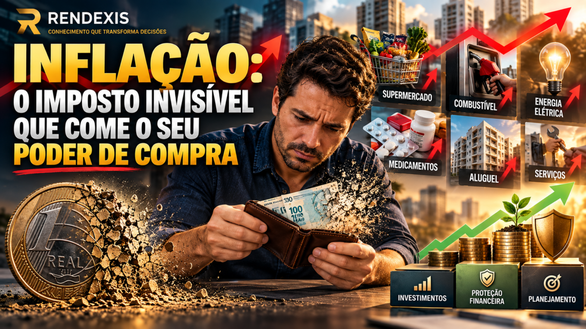 INFLAÇÃO: O IMPOSTO INVISÍVEL QUE COME O SEU PODER DE COMPRA 1 Inflação reduzindo o poder de compra e mostrando alternativas para proteção do patrimônio