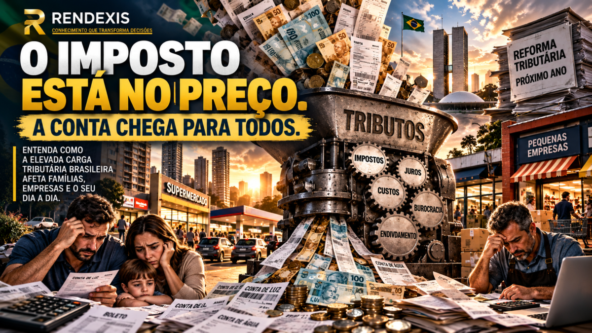 BRASIL: IMPOSTOS RECORDES, FAMÍLIAS ENDIVIDADAS E EMPRESAS SOB PRESSÃO — O QUE PODE ACONTECER? 1 Imposto está no preço. Carga tributária no Brasil pressionando famílias e empresas e mudanças da Reforma Tributária a partir do próximo ano