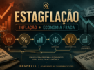 Estagflação representada pela combinação de inflação elevada, juros e economia fraca, com elementos de atividade econômica, emprego e commodities