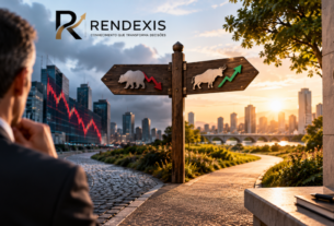Mercado e Decisões RENDEXIS mostrando diferentes cenários de mercado e a análise para tomada de decisões financeiras.